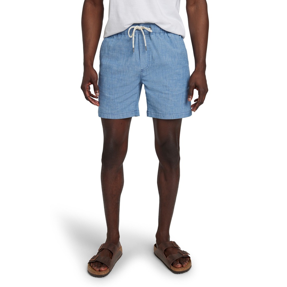 Faherty Men's Essential Drawstring Shorts Medium Sherwood Creek Indigo Blue EUC